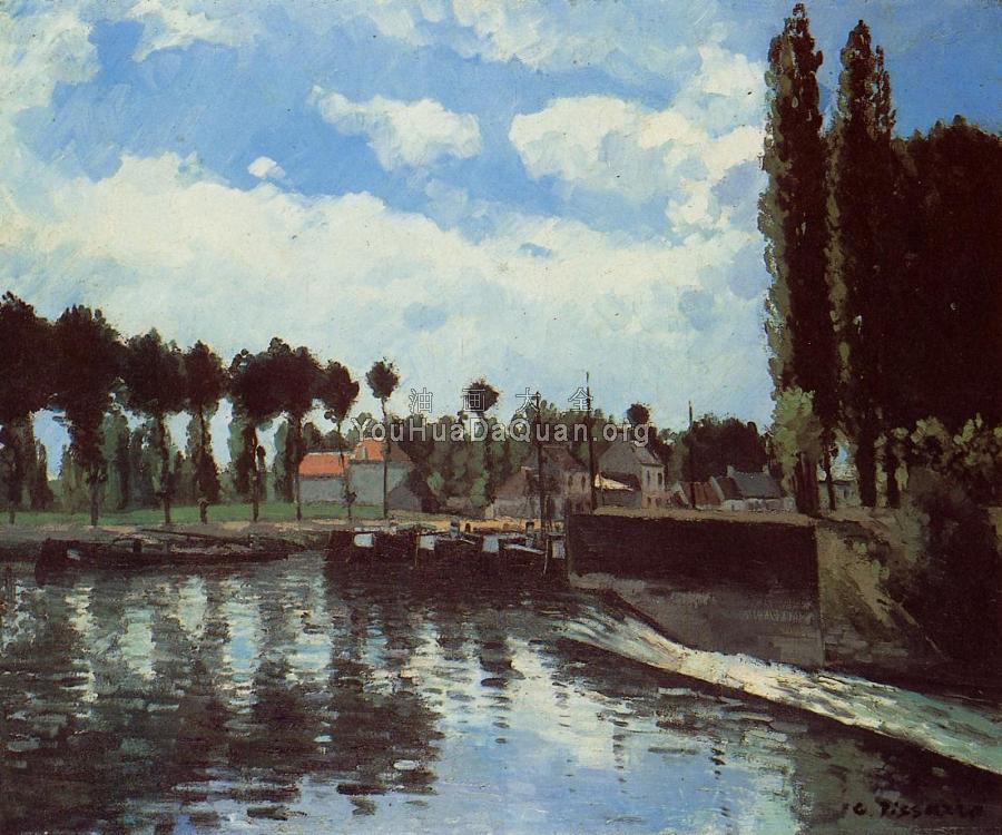 The Lock at Pontoise - 卡米耶·毕沙罗